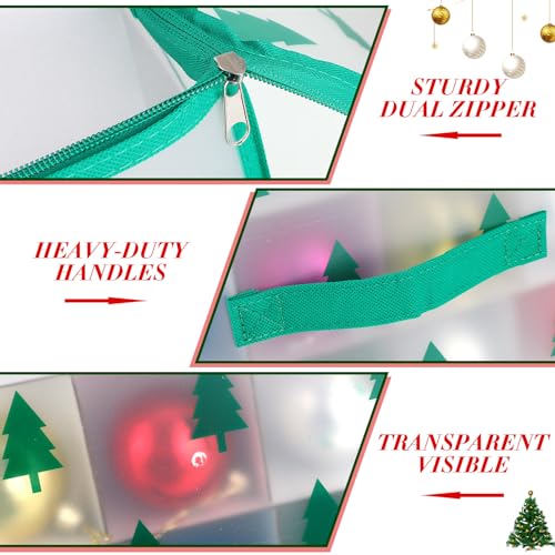 2 Pcs Xmas Ornament Storage Box 64 Compartment, Tree Style - Image 4