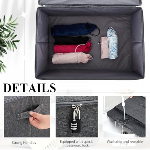 Briwooody 1 Pc Discreet Lockable Toy Bag, Gray, 24 x 16 x 12 in - Image 5