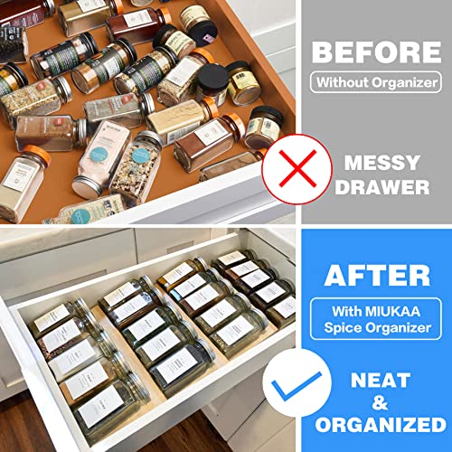 MIUKAA Clear Spice Drawer Organizer, 4 Pcs Seasoning Rack(jar not - Image 3