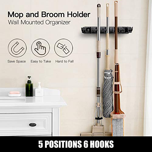 IMILLET 2 Pack Mop and Broom Holder, Wall Mount Organizer Storage - Image 4