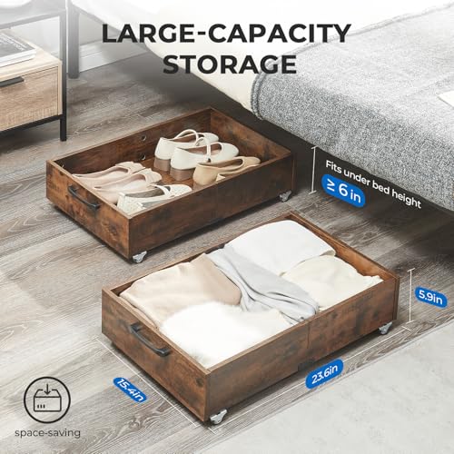 TIOPGHAD 2-Pack Under Bed Storage Drawers Organizer with Wheels - Image 5