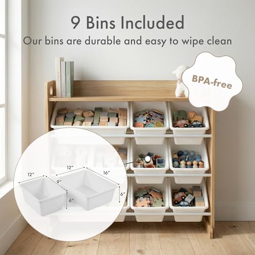 Humble Crew Kids Toy Organizer with Display Shelf, 9 Bins - Image 5