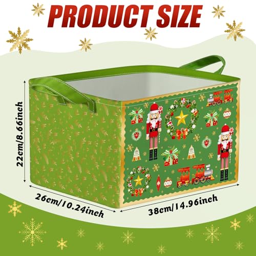 6 Pcs Christmas Storage Bin Collapsible Christmas Basket - Image 4
