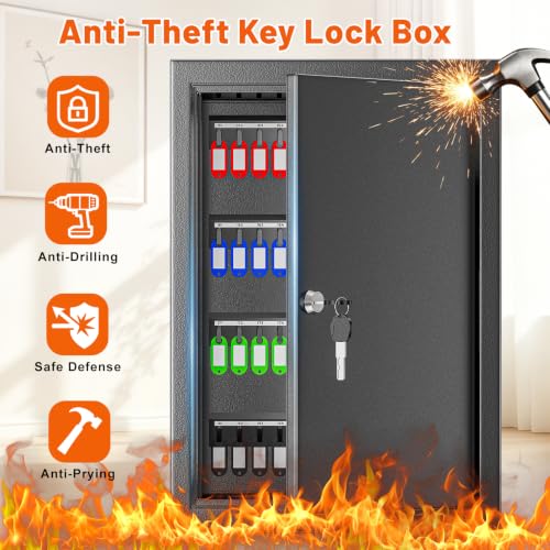 250 Position Wall Mounted Key Lock Box, Key Cabinet with Drop - Image 4