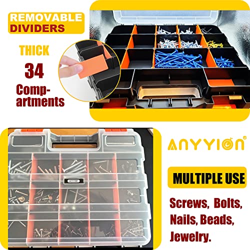 Anyyion Small Parts Organizer, 34-Compartments Double Side parts - Image 7