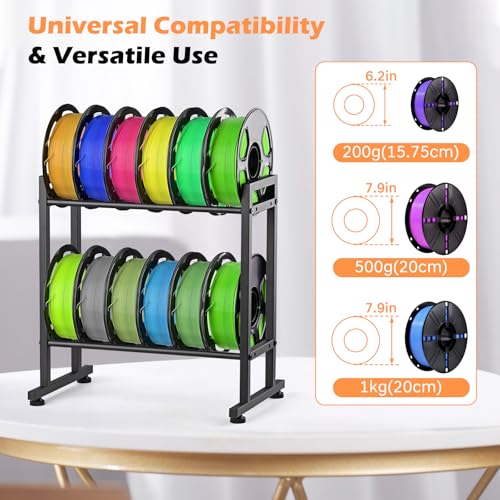 MAYJOY Desktop 3D Printer Filament Storage Rack, 2-Tier Metal - Image 4