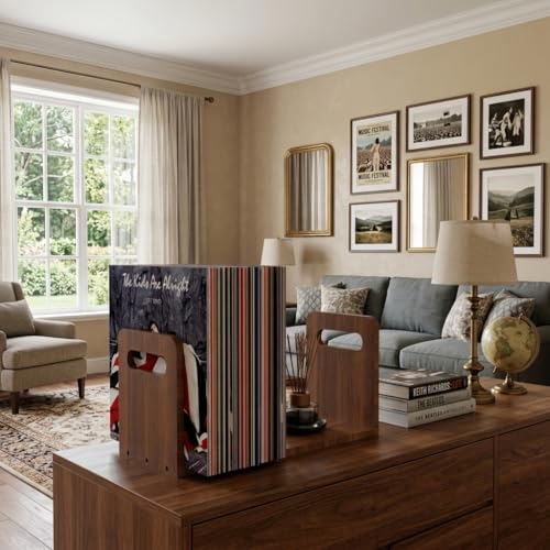 Wooden Vinyl Record Storage with Adjustable Divider - Image 6