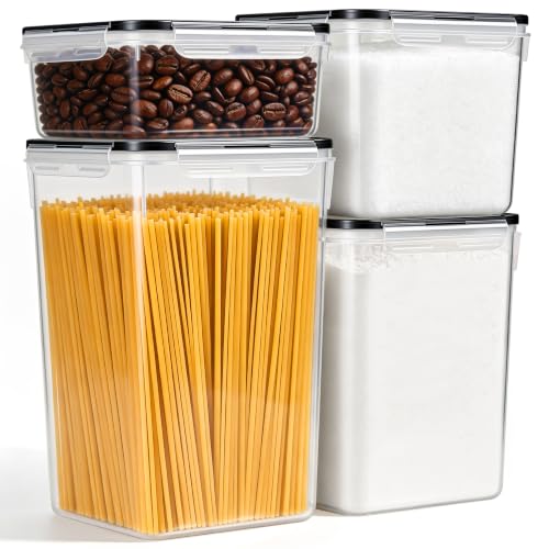Airtight Flour Sugar Containers with Lids: 4 Pack - Image 2