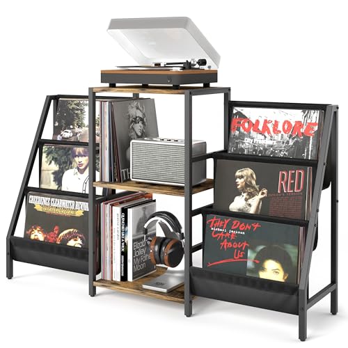 Record Player Stand with Vinyl Storage, Record Player - Image 2