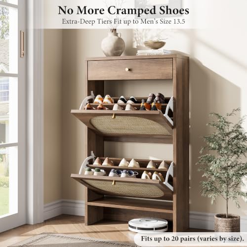 Shoe Storage Cabinet for Entryway, Slim Shoe Rack with 2 - Image 4
