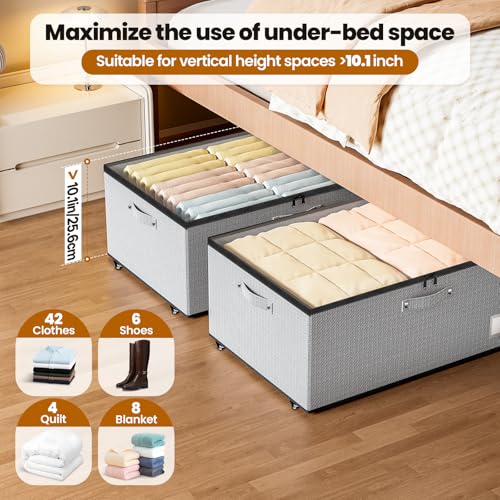 Dayacoco Under Bed Storage With Wheels,10in Underbed Storage - Image 5