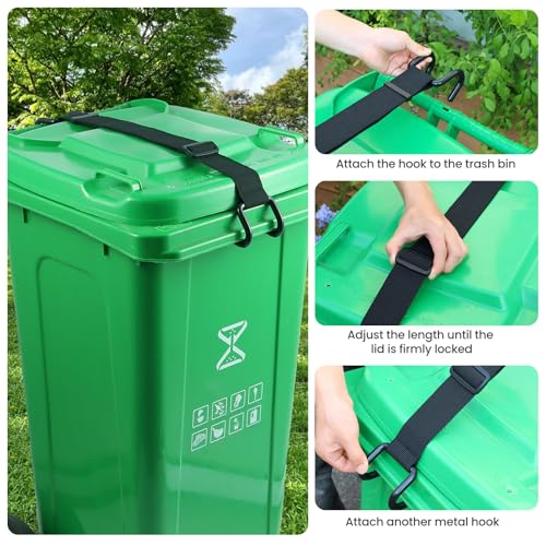 Trash Can Lid Lock Strap for Raccoons & Animals, 28-96 Gallon - Image 7