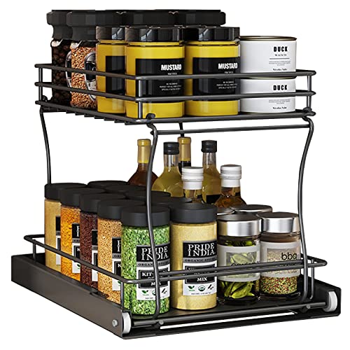 Pull Out Cabinet Drawer Organizer,Small 2 Tier Sliding Cabinet - Image 2