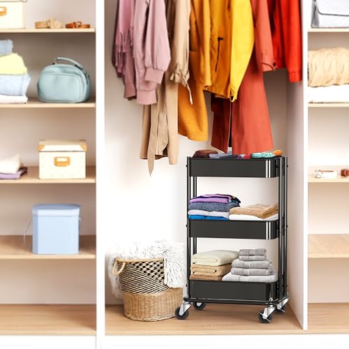 Simple Houseware 3-Tier Utility Cart, Low 24" Height Fits Under - Image 8