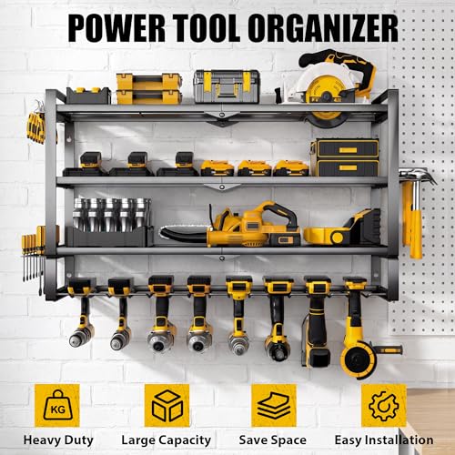 Large Power Tool Organizer Wall Mount for Garage, 4-Tier - Image 5