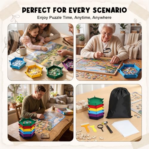 Novabright Puzzle Sorting Trays Set, 6 Stackable | Tools & Home Repair - Image 6