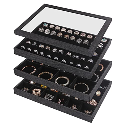 Julysky 4 Pcs/set Stackable Jewelry Organizer Trays | Jewelry Organiza - Image 2