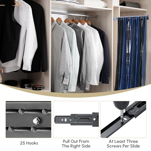 Blulu 1 Pcs 13.8'' Sliding Tie Rack Hangers for Closet, 25 - Image 4