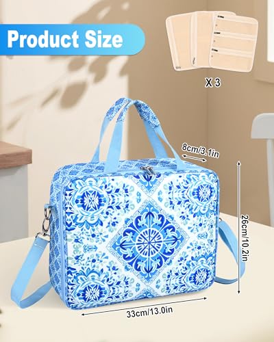 Sewing Supplies Organizer Bag with Removable Binder, Blue Floral - Image 4