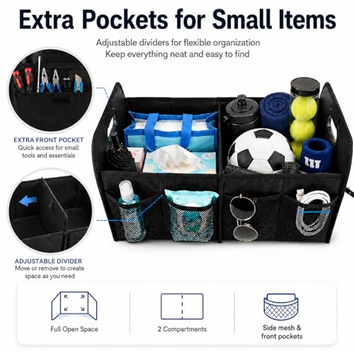 PAT SAM'S Car Trunk Organizer for SUV, Collapsible Storage - Image 7