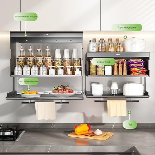 2 Tier Pull-Out Cabinet Organizer 90° Drop-Down Shelf - Image 4