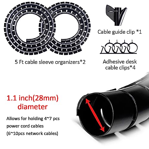 Large PC Cable Management Tube Sleeve Under Desk Wire Organizer - Image 3