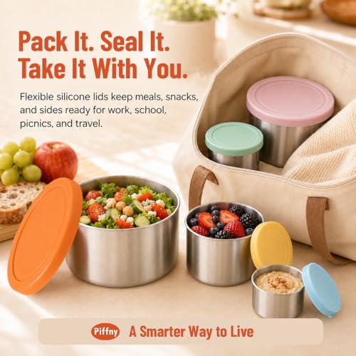 Piffny 304 Stainless Steel Snack Containers with Lid | All Products - Image 3