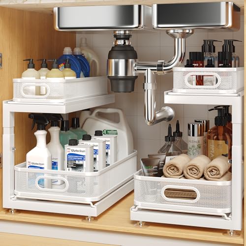 2-Pack Under Sink Storage Organizer with 2-Tier Slid | Under Sink Stor - Image 2
