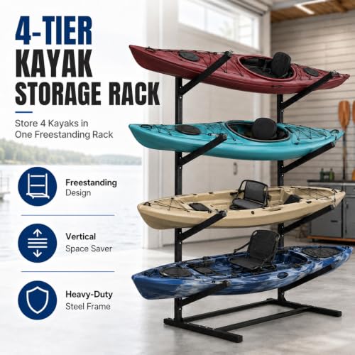 Kayak Storage Rack, 4 Tier Heavy Duty Freestanding | Home Organization - Image 3