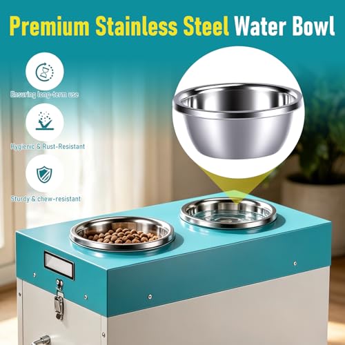45 lbs Dog Food Storage Container with 2 Elevated Dog Bowls - Image 7