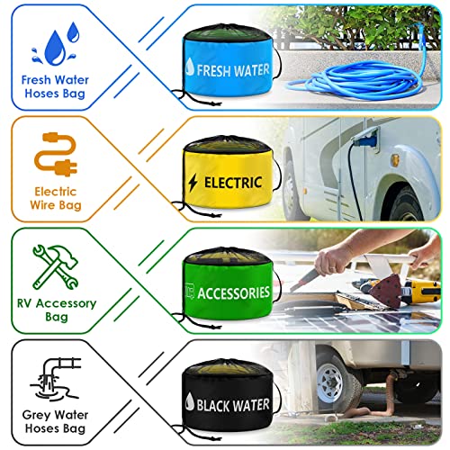 ERKOON Waterproof RV Hose Storage Bag of 4 Pack, Organizer - Image 8