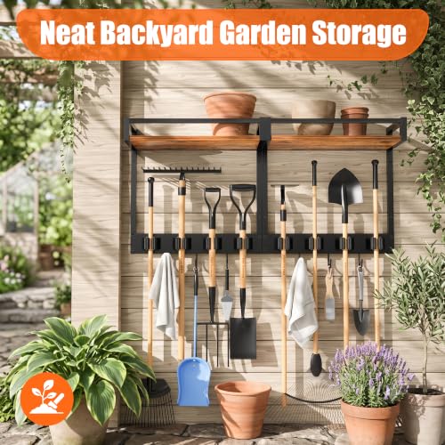Broom Holder Wall Mount with Shelf, 15.7" Wx6.7 Dx15.7 H, 2 Packs - Image 6