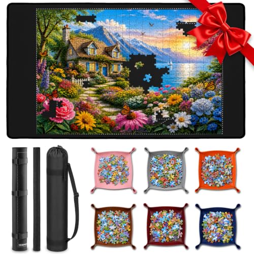 Jigsaw Puzzle Mat Roll Up 1000 Pieces, Saver Pad with 6 - Image 2