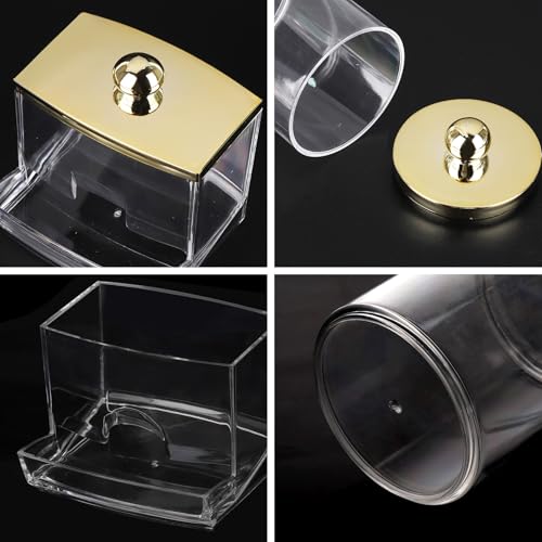 Tbestmax 10oz Cotton Ball Holder 7oz Qtips Dispenser, Bathroom - Image 4