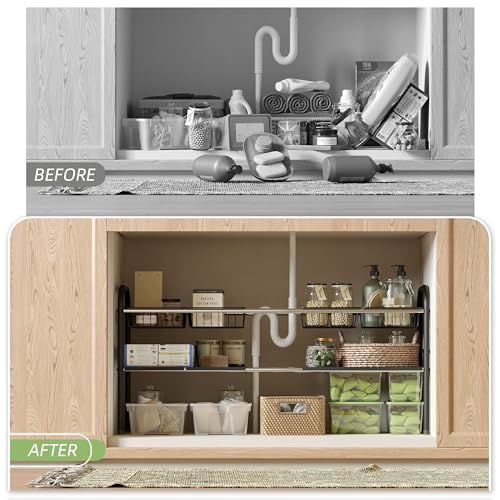 Under Sink Organizers and Storage,Expandable under cabinet - Image 5