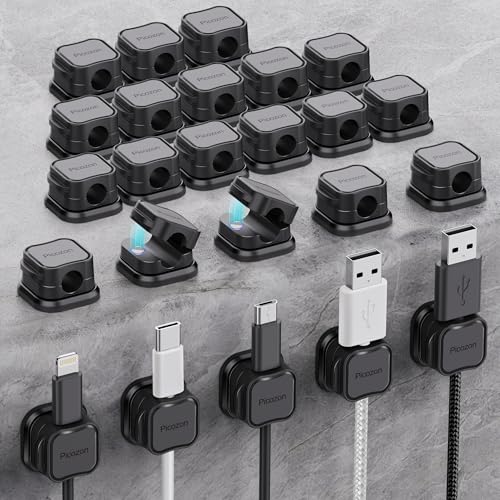 24 Pack Magnetic Cable Clip Organizer Cord Holder, Picozon - Image 2