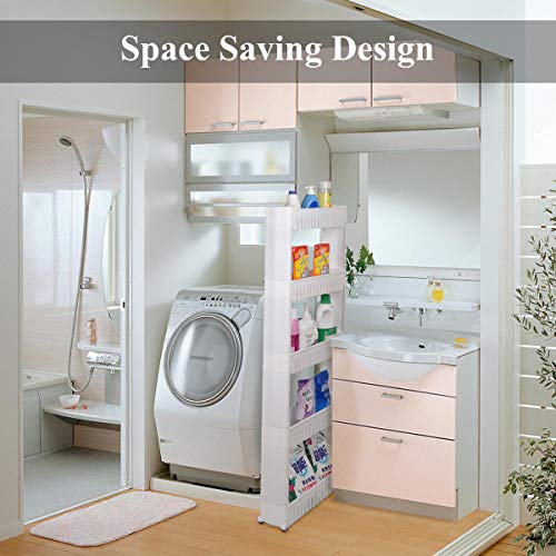 Laundry Room Organizer, Mobile Shelving Unit Organizer with 5 - Image 6