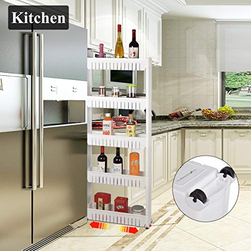 Laundry Room Organizer, Mobile Shelving Unit Organizer with 5 - Image 5