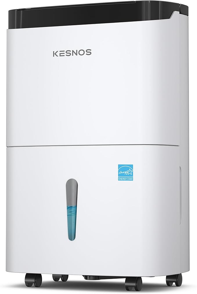Kesnos 120 Pints 2025 Energy Star Dehumidifier for Home and Basement with Drain Hose, Ideal for Large Spaces Up to 6,500 Sq. Ft., Auto Defrost and Self Drying