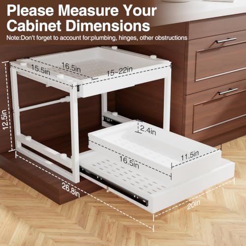 2-Tier Expandable Pullout Cabinet Organizer,Adjustab | Pull Out Organi - Image 3