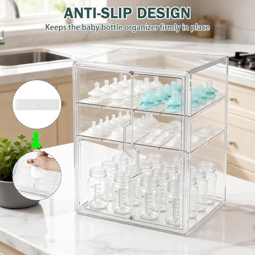 Baby Bottle Organizer, 3-Tier Bottle Storage for Countertop - Image 5