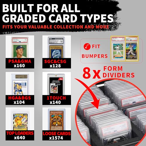 Graded Card Storage Box, 4 Row Top Loader Design - 160+ - Image 3