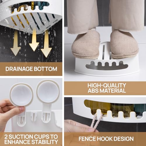 LEVERLOC Corner Shower Caddy Suction Cup, shower shelves suction - Image 7