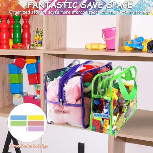 6 Colors L & XL Toy Storage Bags with Labels Reusable - Image 7