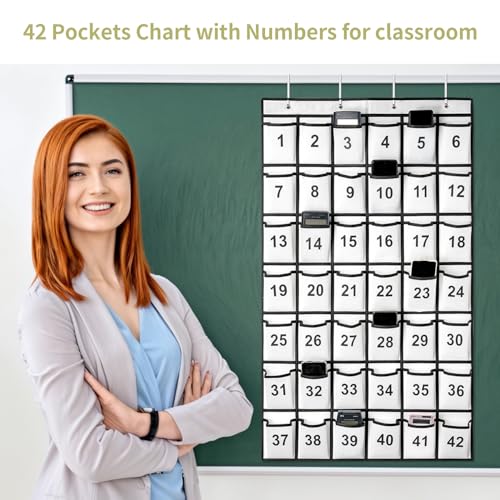 SAVERHO 42 Pockets Numbered Classroom Pocket Chart for Cell - Image 7