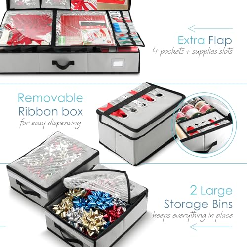 Hearth & Harbor Wrapping Paper Storage Container | Home Organization - Image 7