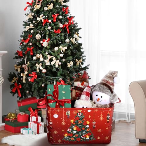 6 Pcs Christmas Storage Bin Collapsible Christmas Basket - Image 7