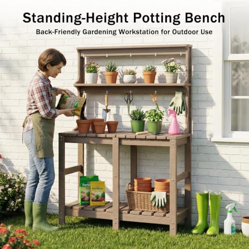 Outdoor Potting Bench with 3 Tier, All-Weather Patio - Image 6
