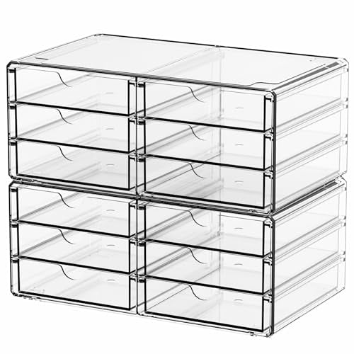 Yieach 2 Pack Acrylic Storage Drawers With 12 - Image 2