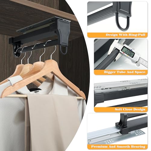 Alise 12 Inch Pull Out Clothes Rod Hanger for Closet - Image 6